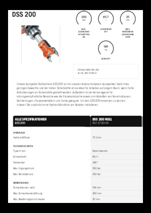 Steel scrap cutters Husqvarna DSS 200