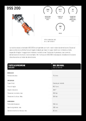 Steel scrap cutters Husqvarna DSS 200