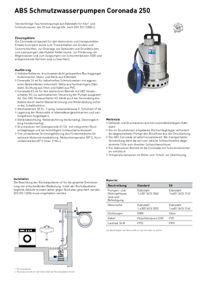 Sewage Pumps ABS-Pumpen Coronada 250 W