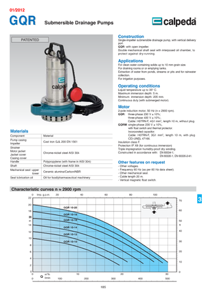 Submersible sewage pumps Calpeda GQR 10-14