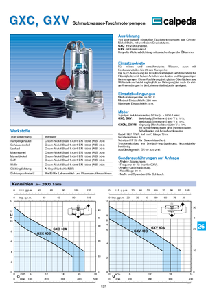 Kanalizasyon Pompaları Calpeda GXV 40 B