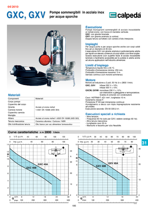 Sewage Pumps Calpeda GXV 40 B