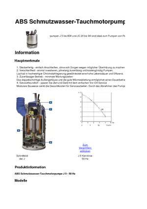 Sewage Pumps ABS-Pumpen J 5 W