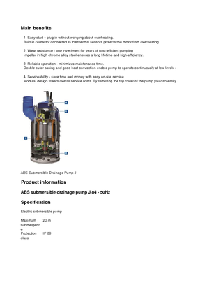 Sewage Pumps ABS-Pumpen J 84 LD direkt