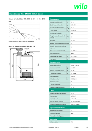 Kanalizasyon Pompaları WILO-EMU Pumpen KS 220 MH Ceram