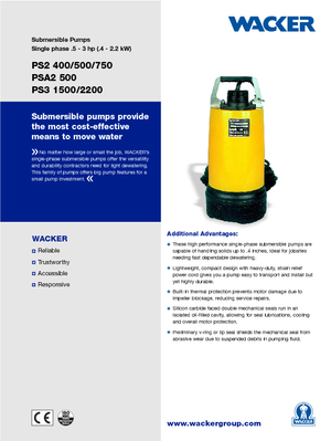 Kanalizasyon Pompaları Wacker PSA2 500