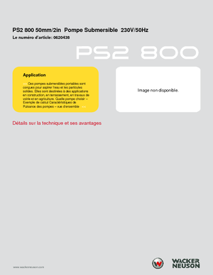 Kanalizasyon Pompaları Wacker Neuson PSA2 800