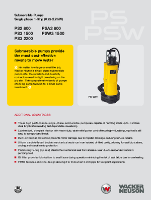 Kanalizasyon Pompaları Wacker Neuson PSA2 800