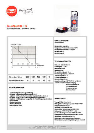 Sewage Pumps Mast-Pumpen T 6