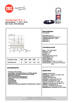 Kanalizasyon Pompaları Mast-Pumpen TP 4-1