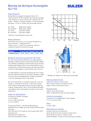 Sewage Pumps Sulzer XJ 110 HD