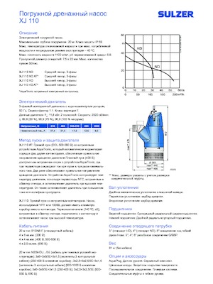Sewage Pumps Sulzer XJ 110 HD