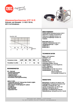 Wastewater Pumps Mast-Pumpen ATP 10 R