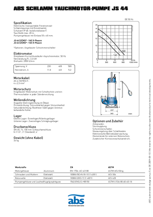 Atıksu Pompaları ABS-Pumpen JS 44 D