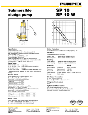 Atıksu Pompaları Pumpex SP 10 D