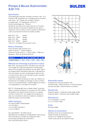 Atıksu Pompaları Sulzer XJS 110 D-170