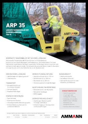Tandem titreşimli silindirler Ammann ARP 35
