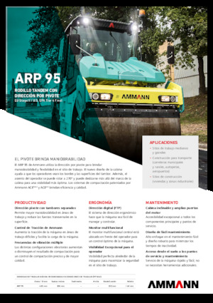 Tandem titreşimli silindirler Ammann ARP 95