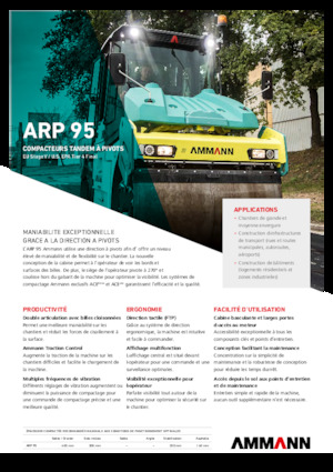 Tandem titreşimli silindirler Ammann ARP 95