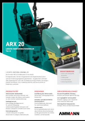 Tandem titreşimli silindirler Ammann ARX 20
