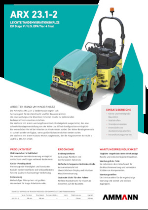 Tandem Vibration Rollers Ammann ARX 23.1-2