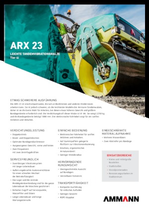 Tandem titreşimli silindirler Ammann ARX 23