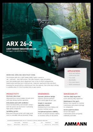 Tandem Vibration Rollers Ammann ARX 26-2