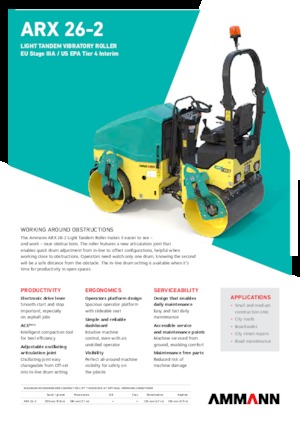 Tandem Vibration Rollers Ammann ARX 26-2 T4f