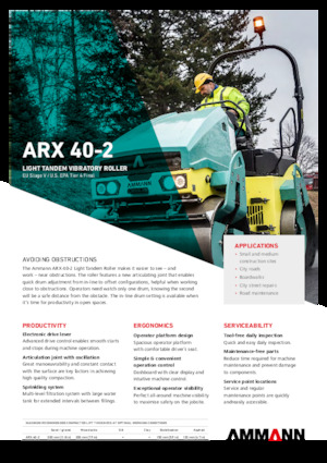 Tandem titreşimli silindirler Ammann ARX 40 -2