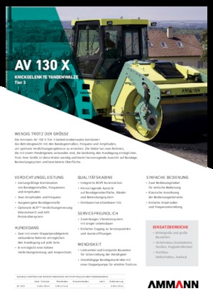 Tandem titreşimli silindirler Ammann AV 130 X