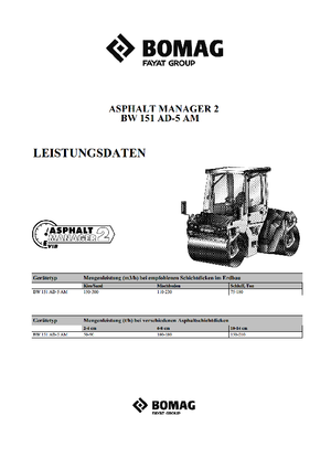 Tandem Vibration Rollers Bomag BW 151 AD-5 AM