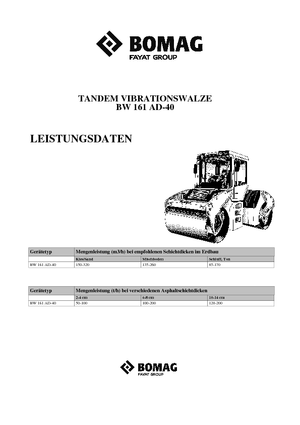Tandem Vibration Rollers Bomag BW 161 AD-40