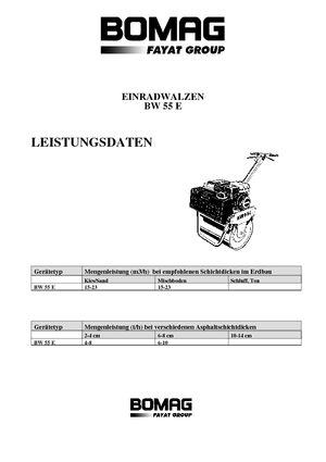 Tandem titreşimli silindirler Bomag BW 55 E