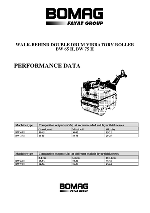 Tandem Vibration Rollers Bomag BW 75 H