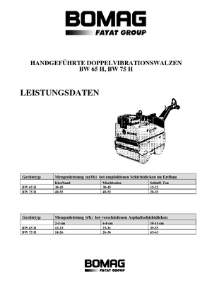 Tandem Vibration Rollers Bomag BW 65 H E-Start