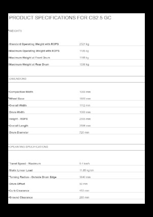 Tandem Vibration Rollers Caterpillar CB2.5 GC