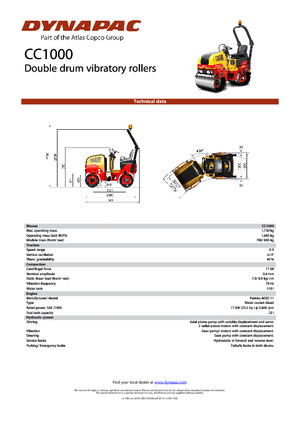 Tandem titreşimli silindirler Dynapac CC 1000