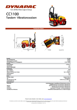 Tandem Vibration Rollers Dynapac CC 1100