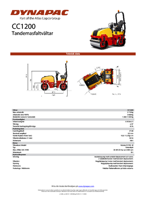 Tandem titreşimli silindirler Dynapac CC 1200