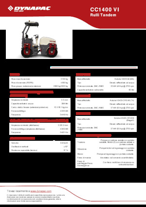 Tandem Vibration Rollers Dynapac CC 1400 VI