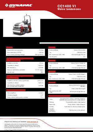Tandem Vibration Rollers Dynapac CC 1400 VI