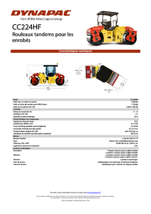 Tandem titreşimli silindirler Dynapac CC 224 HF