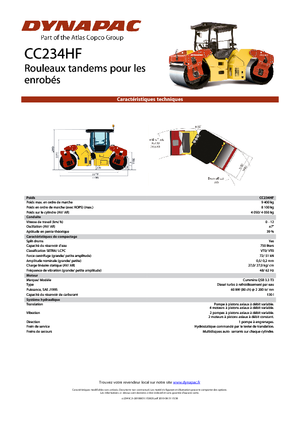 Tandem Vibration Rollers Dynapac CC 234 HF