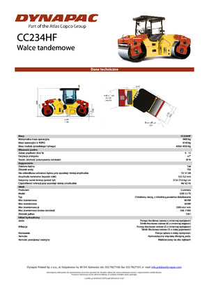 Tandem Vibration Rollers Dynapac CC 234 HF
