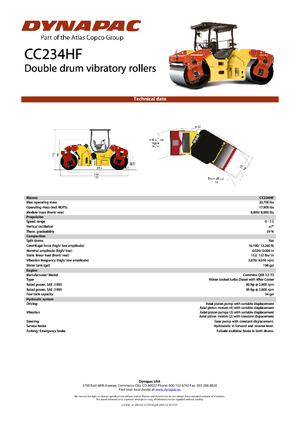 Tandem Vibration Rollers Dynapac CC 234 HF