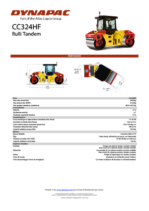Tandem titreşimli silindirler Dynapac CC 324 HF