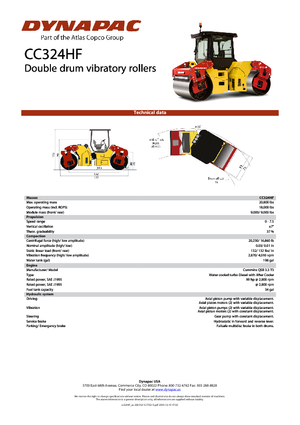 Tandem titreşimli silindirler Dynapac CC 324 HF