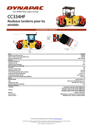 Tandem Vibration Rollers Dynapac CC 334 HF
