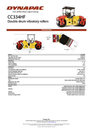 Tandem Vibration Rollers Dynapac CC 334 HF