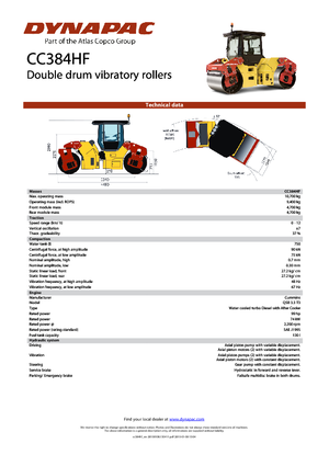 Tandem Vibration Rollers Dynapac CC 384 HF